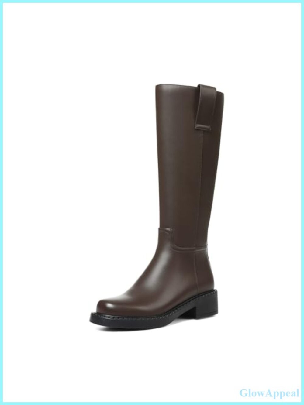 Wide Calf Knee High Boots Faux Leather Platform Round Toe Tall Boots